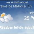 Mallorca napi aktuális időjárás előrejelzés, 2010. augusztus 19.