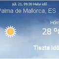 Mallorca aktuális időjárás előrejelzés, 2010. július 21.