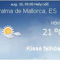 Mallorca napi aktuális időjárás előrejelzés, 2010. augusztus 18.