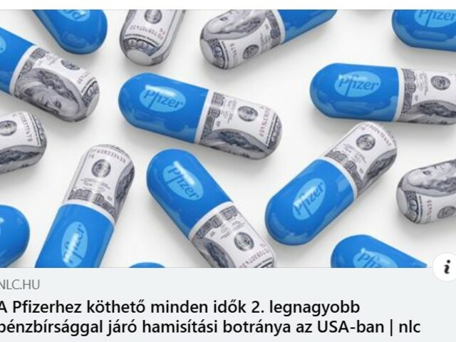 PFIZER MILLIÁRDOS BÍRSÁG BOTRÁNY