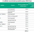 Mennyit keresnek a vállalati vezetők (havi bruttó fizetések)? 2022-es adatok