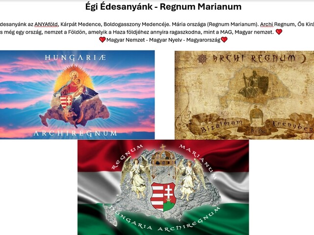 Égi Édesanyánk - Regnum Marianum - Magyarország