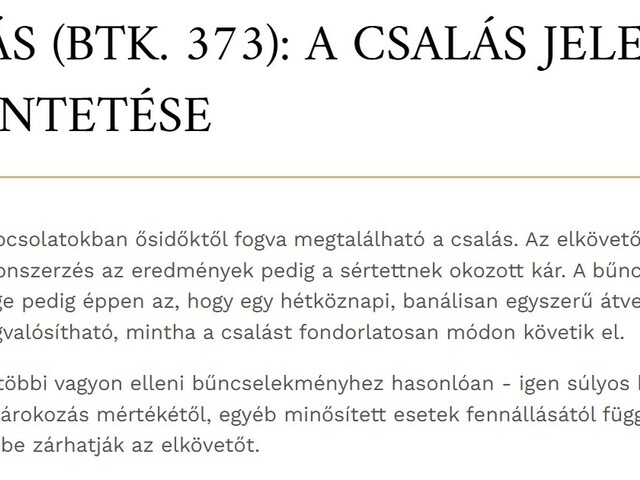 CSALÁS Btk 373 - a devizahitel