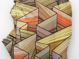 Hipnotikus festmények újrahasznosított fadarabokon