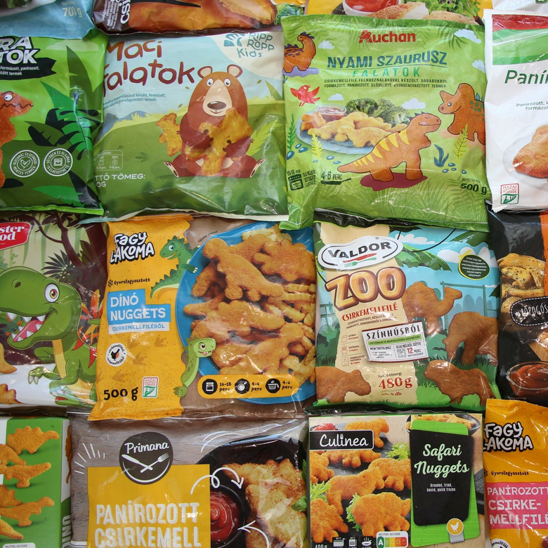 Nagy állatfigurás rántott csirkemell teszt