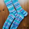 Kék-pink csíkos zokni