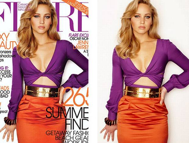 Jennifer Lawrence szuperszexi képét is meg kellett turbóznia a Flare magazinnak.