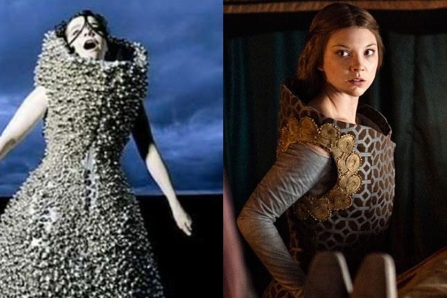 Margaery egyik ruháját pedig Björk Alexander McQueen által tervezett ruhája inspirálta. A jelmeztervező, Michele Clapton szerint a nézők közül sokan utálták, de ő nagyon szerette ezt szettet - Nektek bejött?