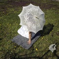 Esküvői napernyő - Elena kézzel horgolt fehér napernyő