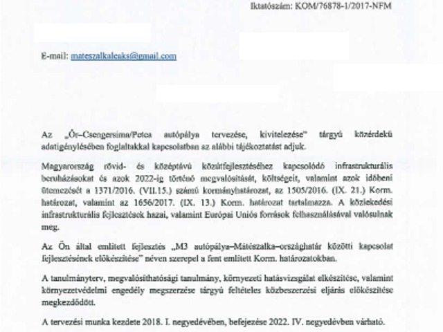 M3-as autópálya-Mátészalka-Országhatár útszakasz: leghamarabb 2025. utolsó negyedévére készülhet el!