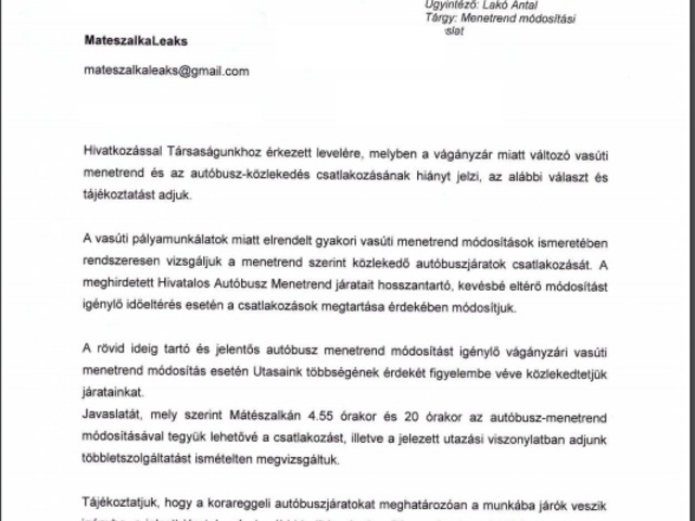 26 ezer fő közlekedésének javítását értük el! Az EMKK Zrt javaslataink nagy részét jogosnak találta.