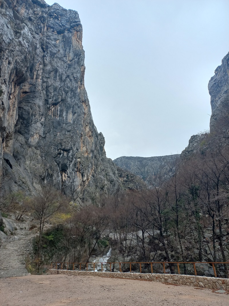 A Nagy Paklenica-kanyon toronymagas falai