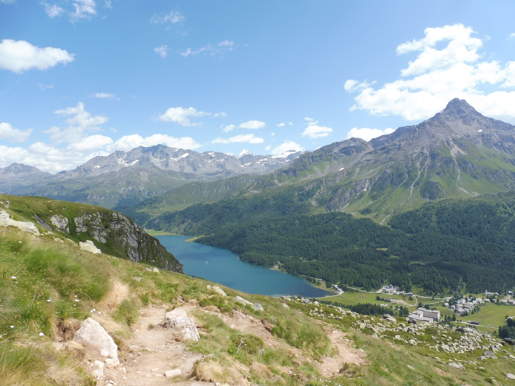 A Silsersee látképe visszapillantva