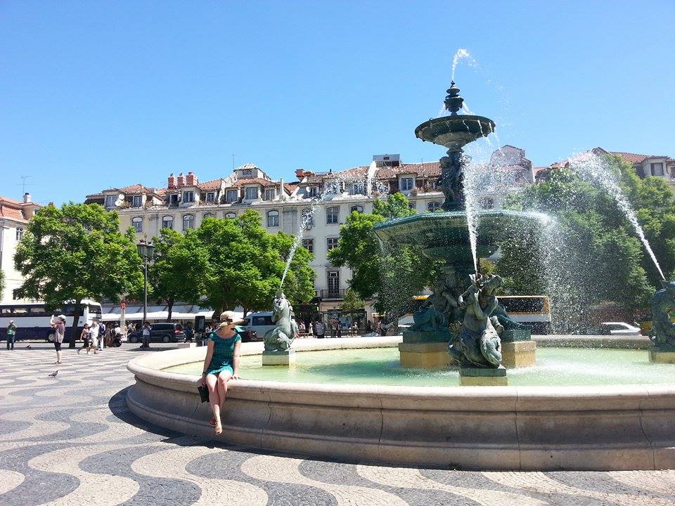 Szökőkút-teres Lisszabonban