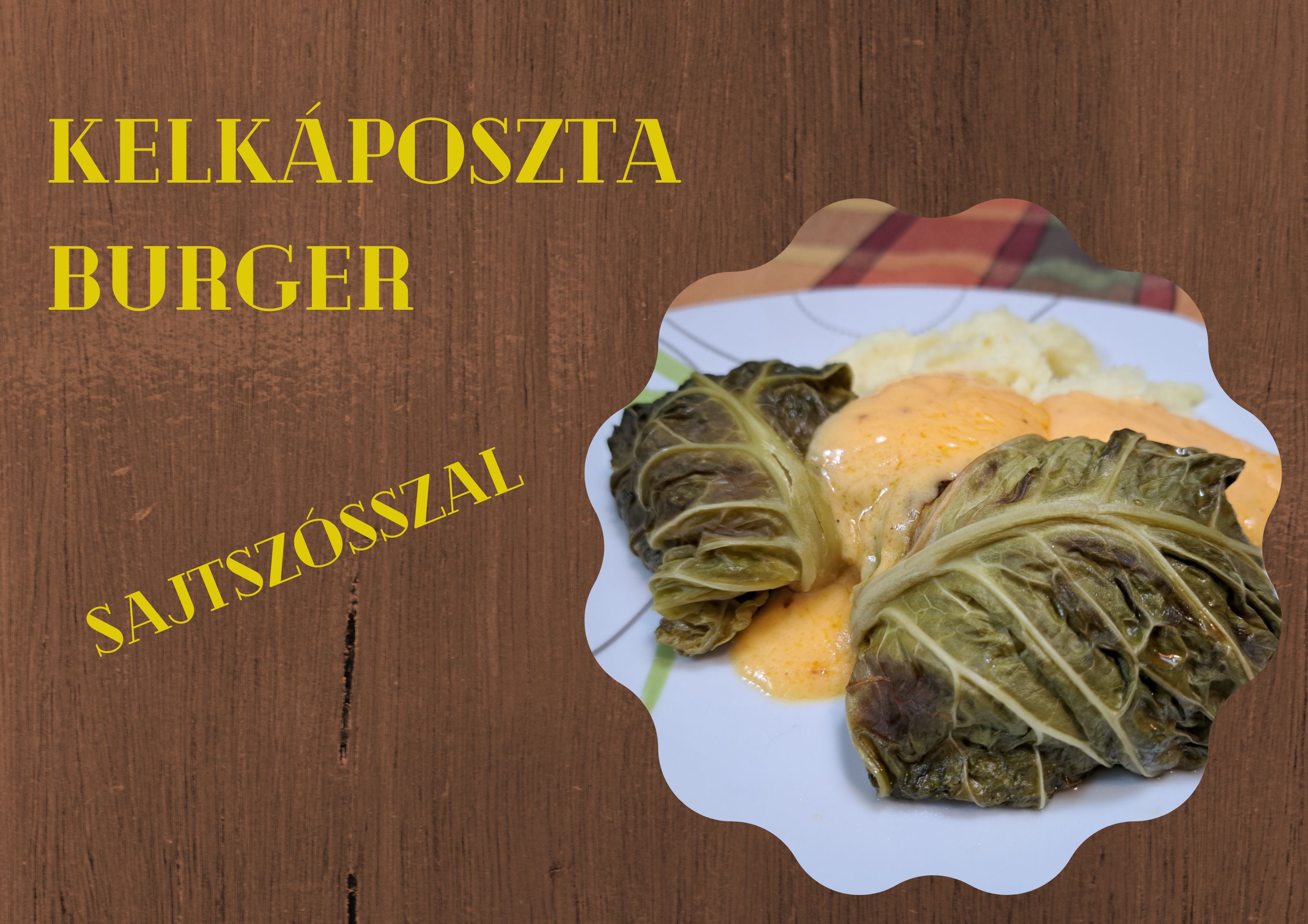 Kelkáposzta burger sajtszósszal