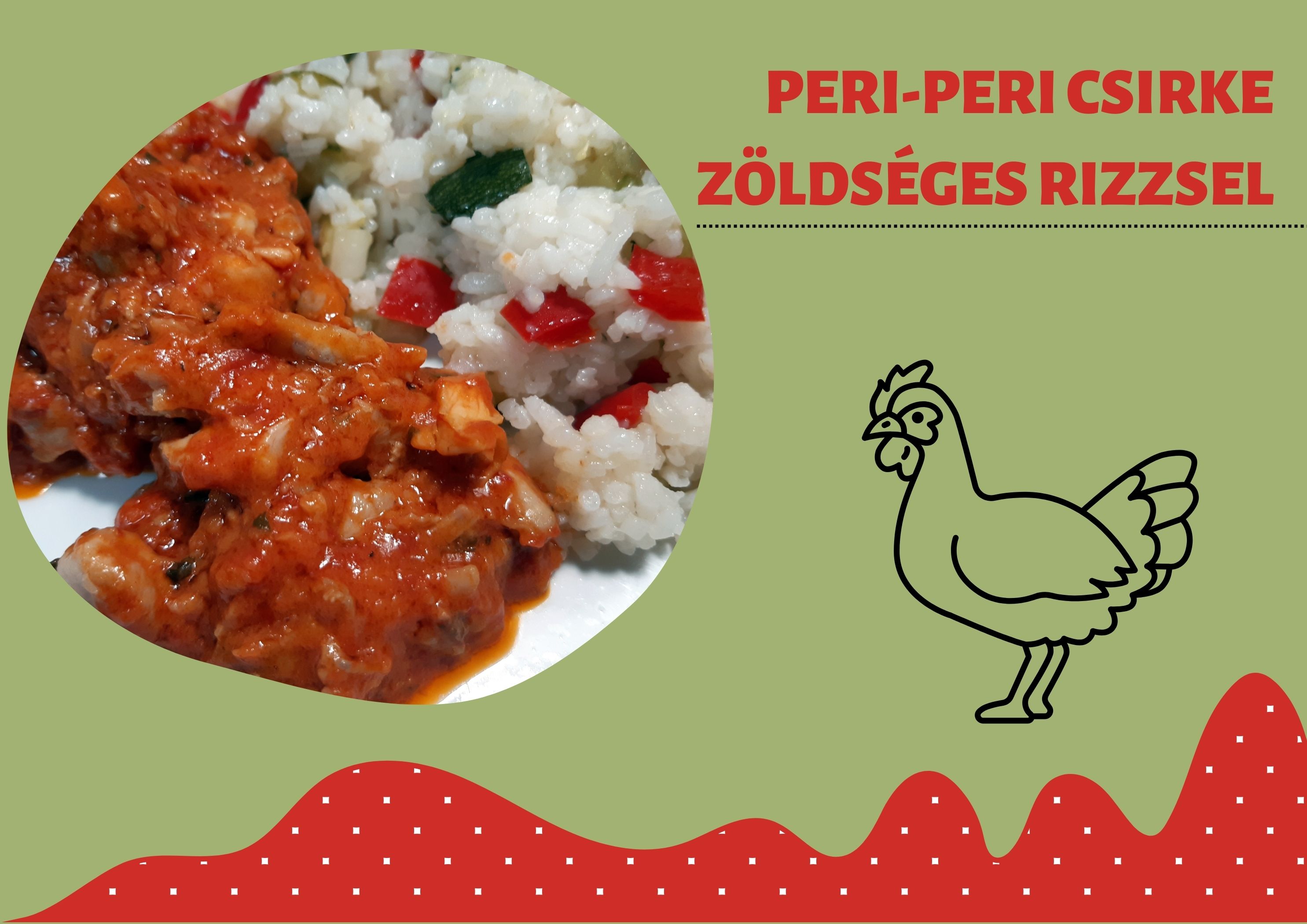 Peri-peri csirke zöldséges rizzsel