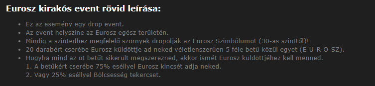 Eurosz - Betű Event