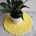 Amish knot mat. I love this bright yellow colour. It's still for sale. DM me If you're interested.