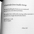 A reminder from smaller beings
