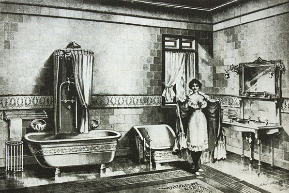 Angol polgárcsalád fürdőszobája 1900.jpg