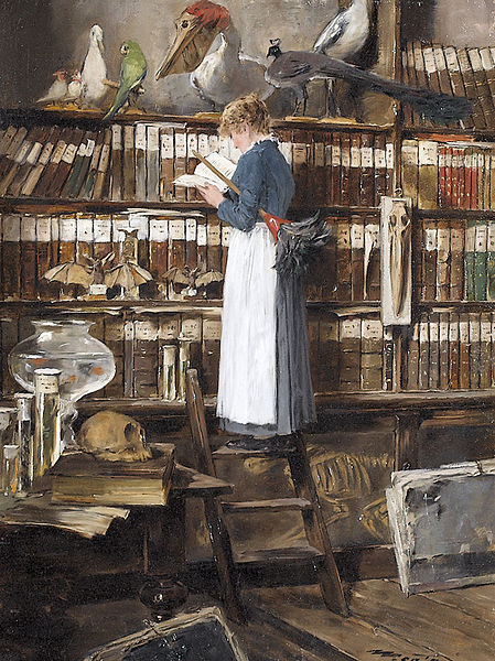 Edouard_John_Mentha_Lesendes_Dienstmädchen_in_einer_Bibliothek-1915.jpg