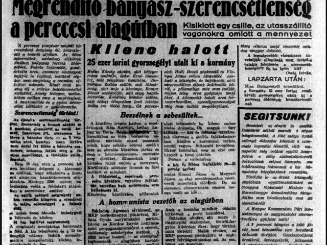Tragédia a perecesi alagútban - kilenc bányászt ölt meg a lezúduló homok