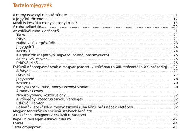 Szakdolgozat:  "A menyasszonyi ruha története" 1. rész