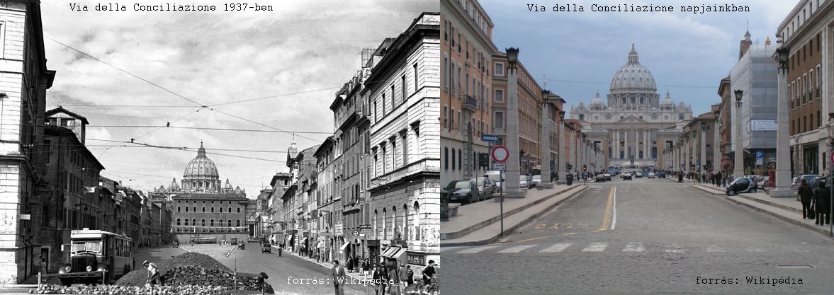 12_Via della Conciliazione 1937-ben és ma