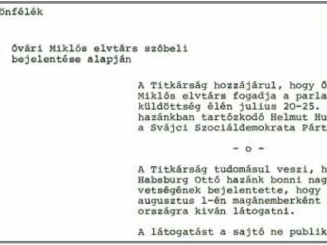 Habsburg Ottó 1987-es látogatása