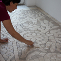 Kő mozaik szarvasokkal