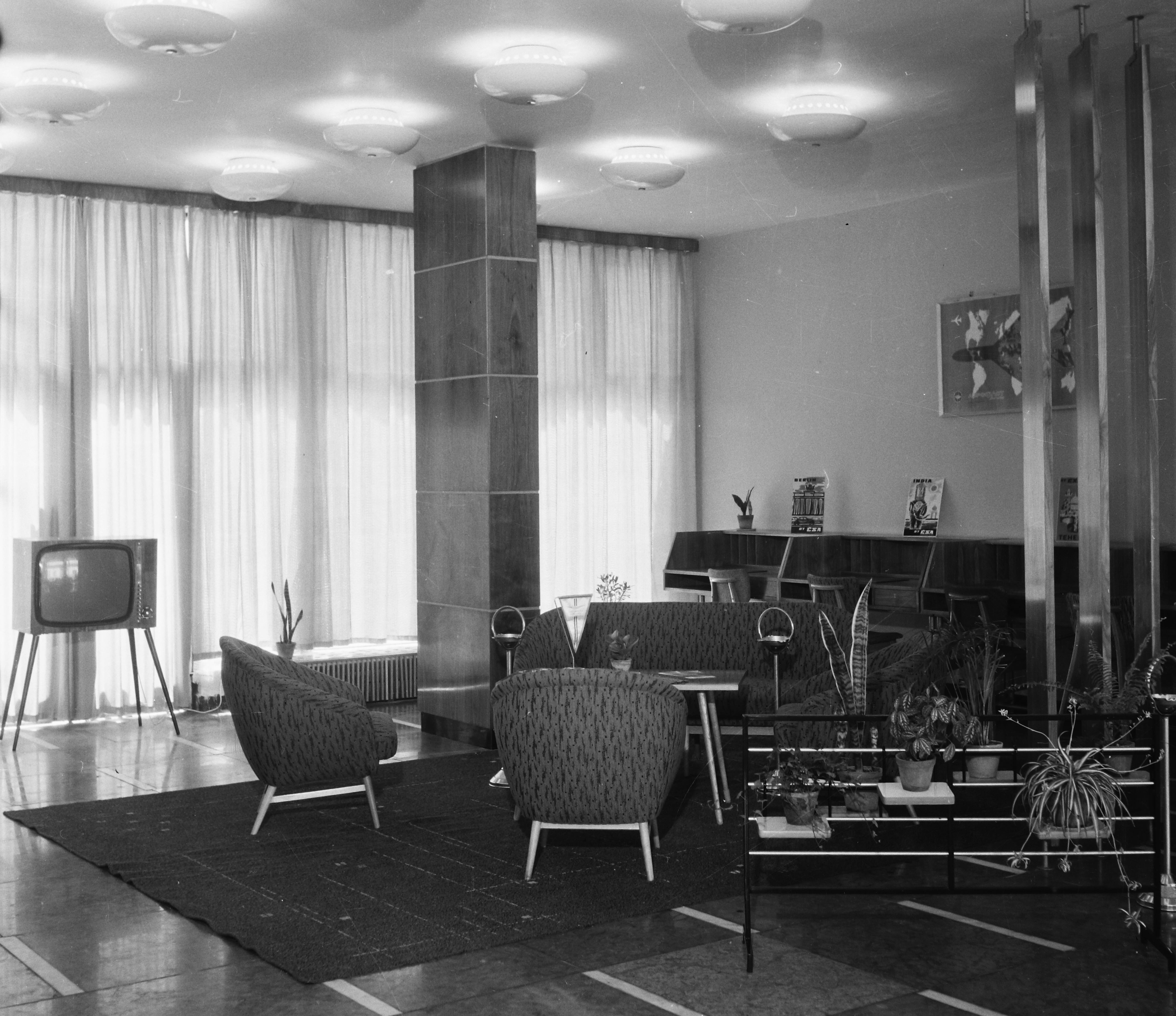 A Fürdő Hotel társalgója 1967-ben. Kép: Fortepan/Bauer Sándor