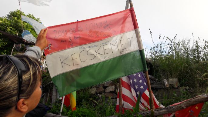 El camino, Francia Út, Manjarín, ... itten pedig egy magyar zászló Kecskemétről :-)