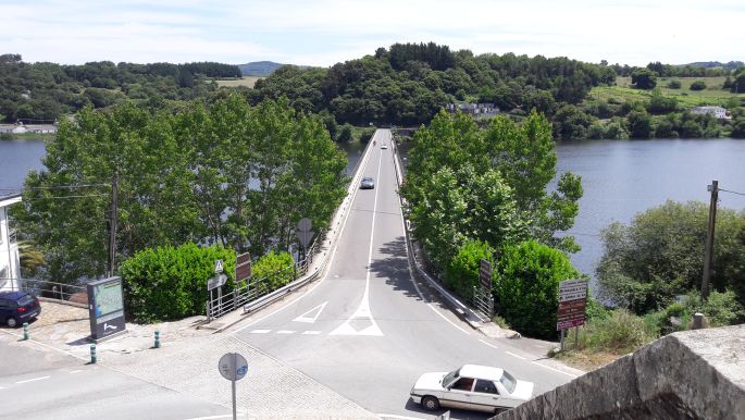 El camino, Francia Út, a portomaríni híd a meredek lépcsősor tetejéről fotózva 