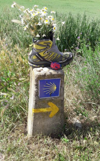 El Camino, Francia út, elhagyott bakancs az út szélén