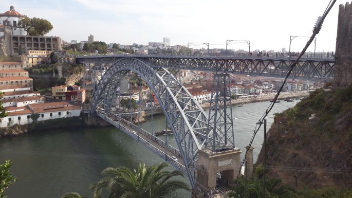 Portugál camino, Porto, Lajos híd a siklóról fotózva