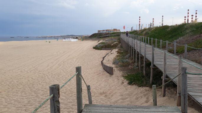 Portugál Camino de la Costa, deszkapallók és homok