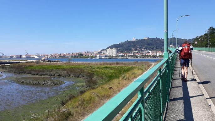 Portugál Camino Costa, híd Viana do Castelo előtt