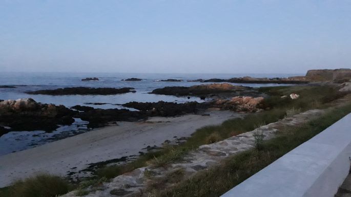 Portugál Camino Costa, az óceán reggel, itt már világosodik