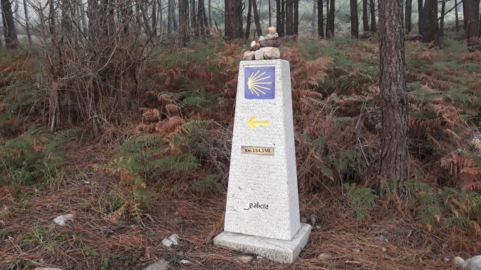 Portugál Camino Costa útjelző kő