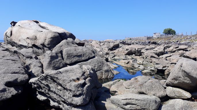 Portugál Camino Costa, Porto Mougás, óceánparti sziklák