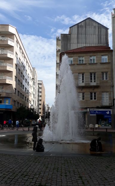 Portugál Camino, Pontevedra, szökőkút