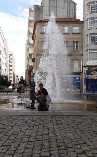 Portugál Camino, Pontevedra, szökőkút