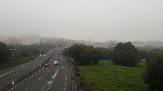 Portugál Camino, autópálya a felüljáróról