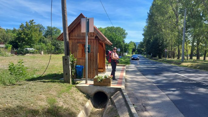 Balaton túra, Hegymagas, a buszmegálló, ahonnan Tapolcáig suhantunk