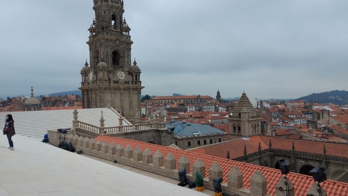 Santiago de Compostela, a katedrális tetején