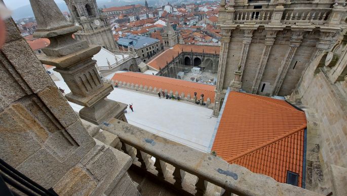 Santiago de Compostela, a katedrális tetején