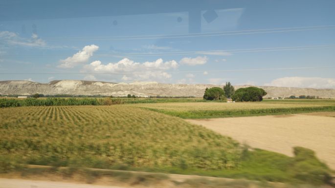 El Camino - Francia út, tájkép a buszból fotózva