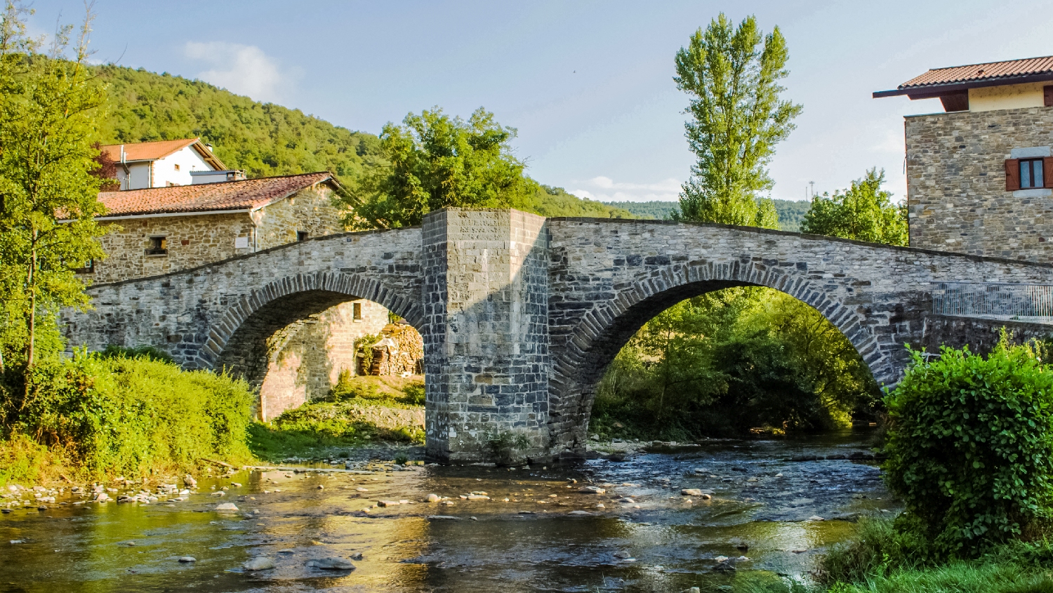 El Camino, Francia út, Zubiri, kőhíd a Río Arga felett