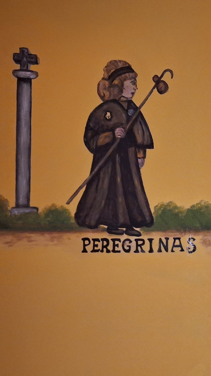 El Camino, Aragon út, Santa Cilia, falfestmény az alberguében
