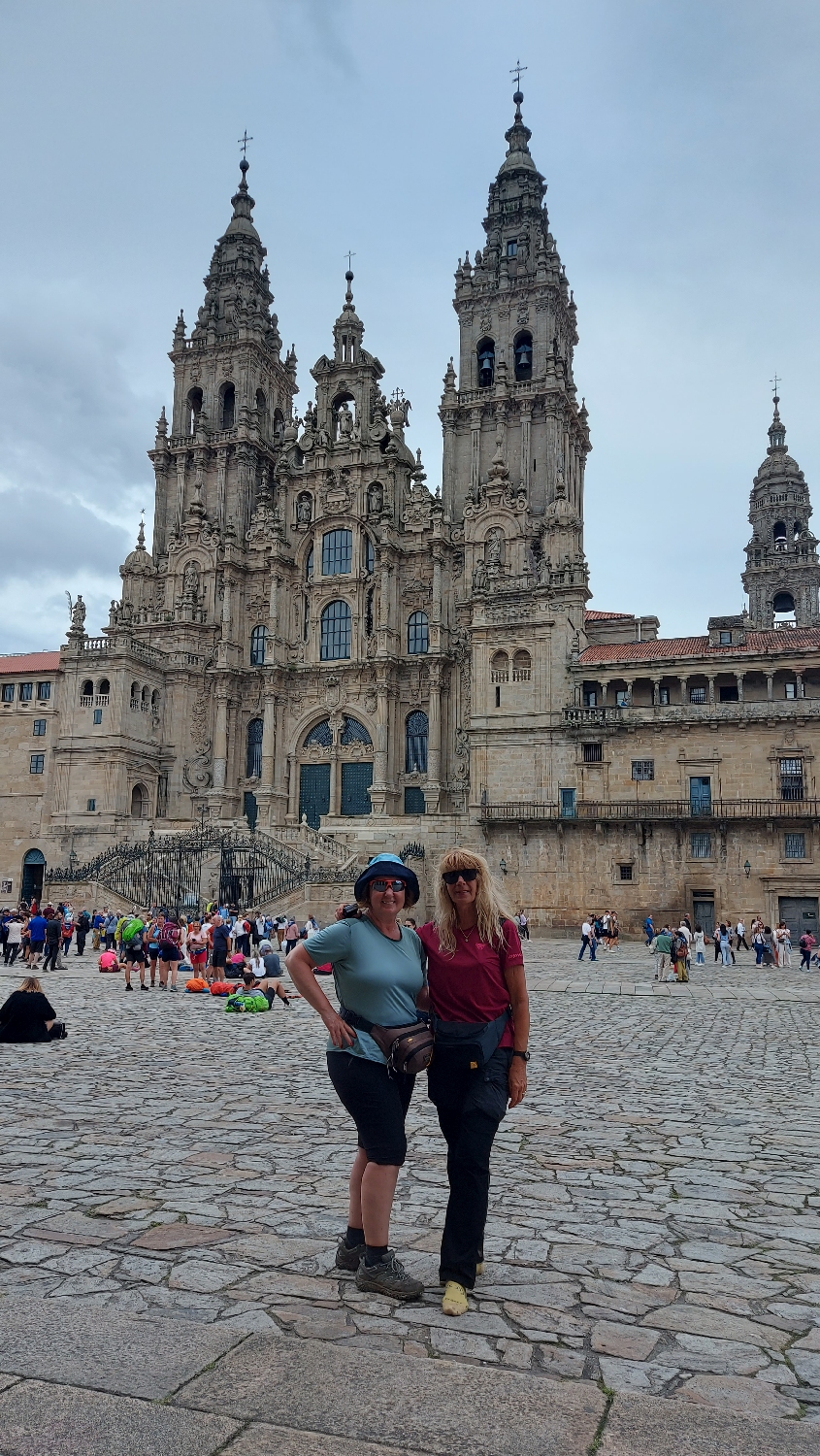 El Camino, Santiago de Compostela, Anna és én a katedrális előtt